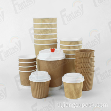 Disposable ripple wall paper cup para sa mga inumin